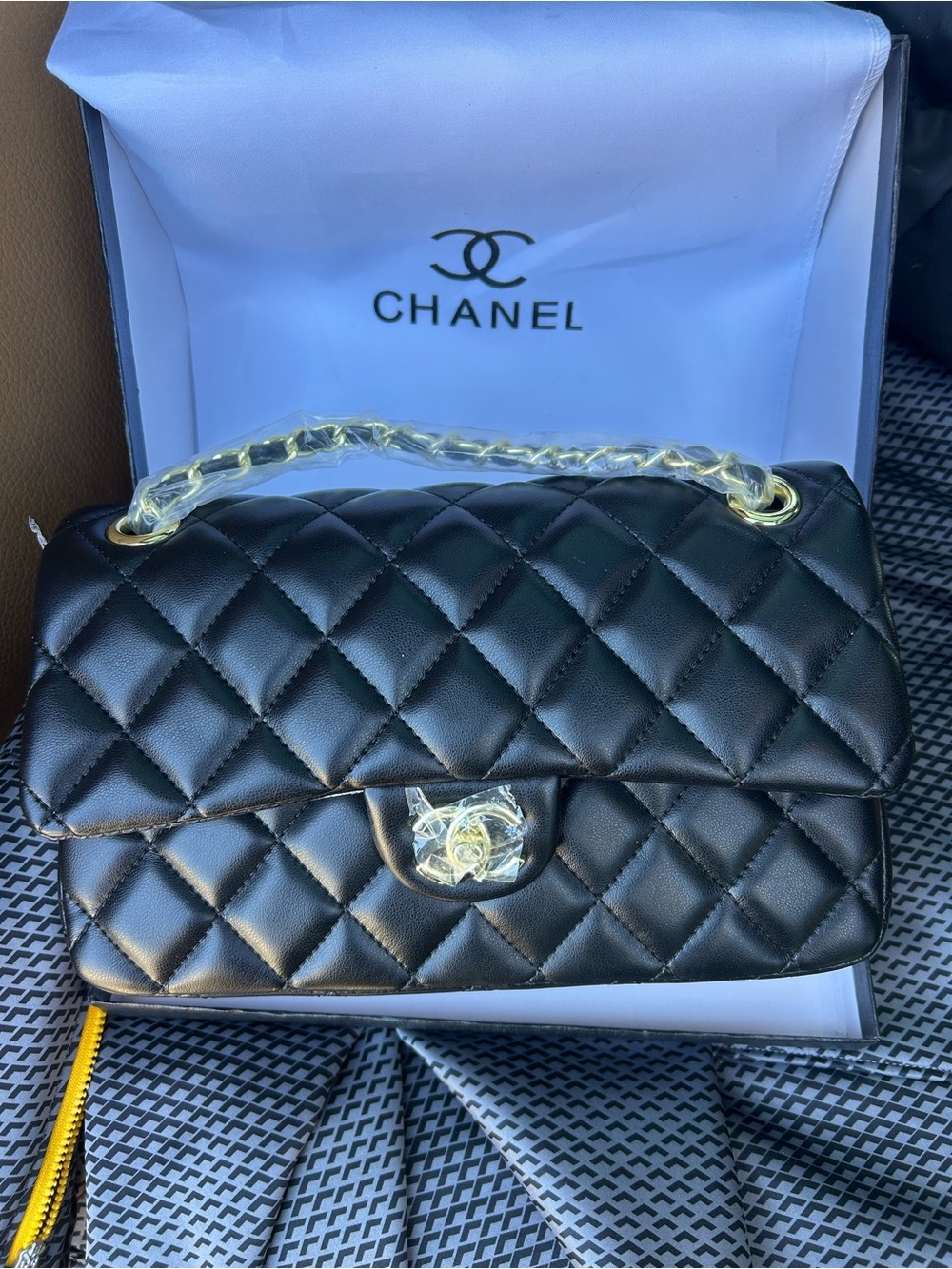 Chanel Quilted Classic Flap Bag in Caviar Leather in Black